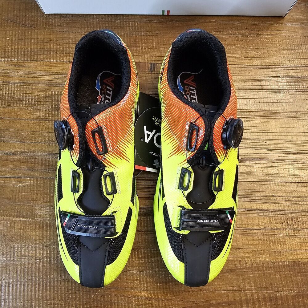 Vittoria Fusion 2 Road Cycling Shoes Fluro - Sz 40 EU - Mens 7.5 US - 7 UK- NEW